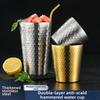 Doppelwandiger Becher Hämmeroptik Dickwandiger Edelstahlbecher
