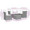 6-teiliges Gartensofa-Set mit Kissen Schwarzes Poly-Rattan