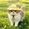 Verstellbarer Haustier-Sonnenhut Atmungsaktiver Hunde-Sonnenhut Niedlicher Druck Katzen-Fischerhut Sommerausflug