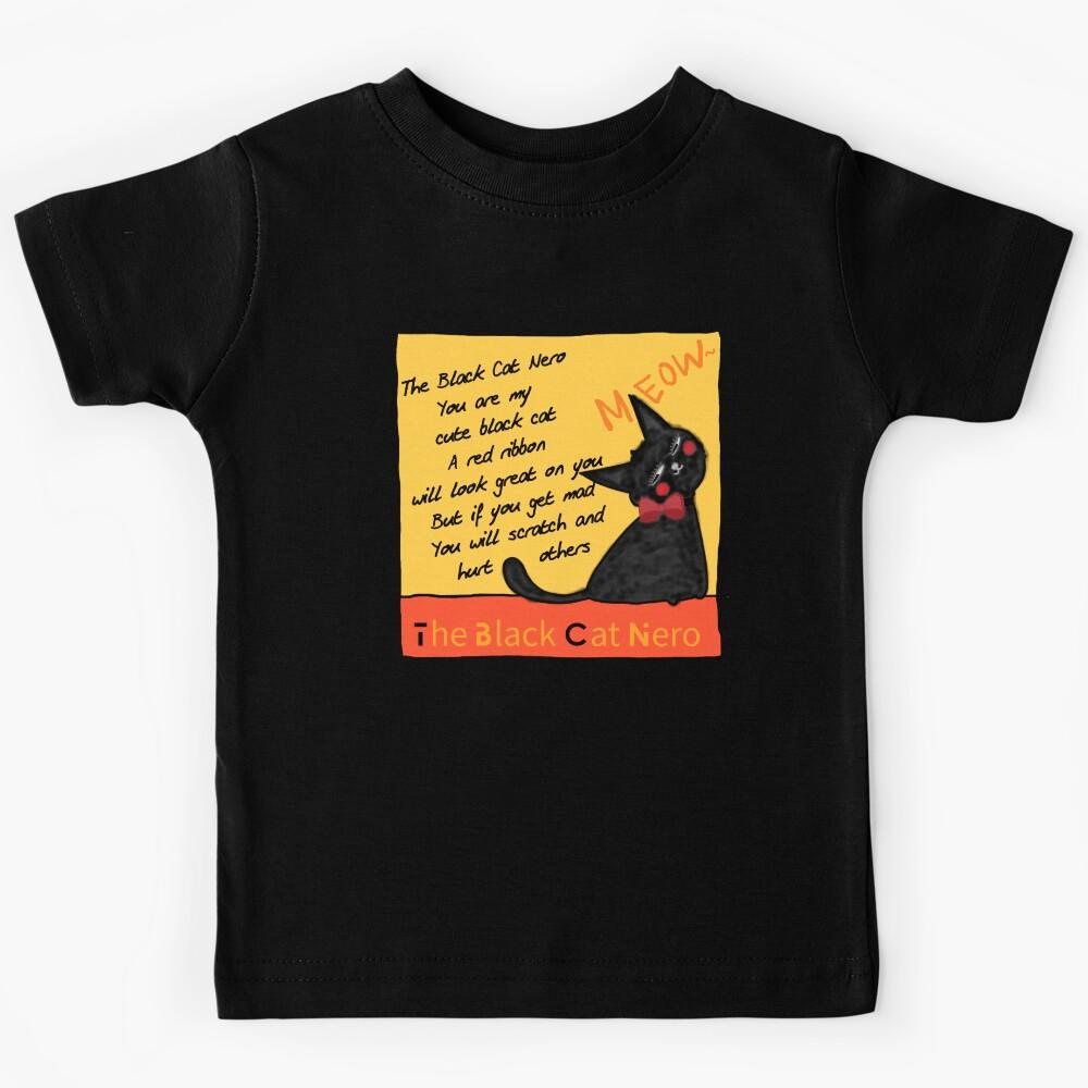 the black cat nero, cat Kids T-Shirt 140