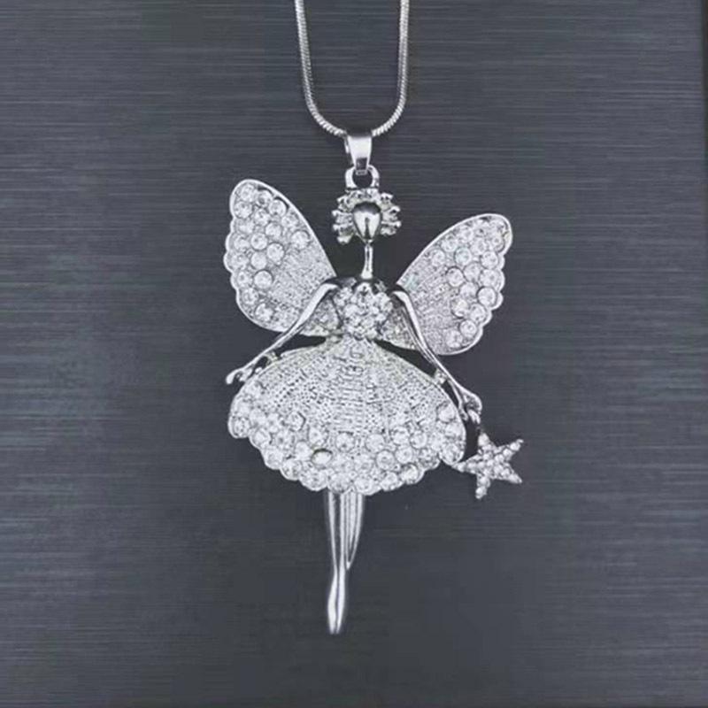 Herbst/Winter Engel Mädchen Blume Pullover Kettenhalskette: Koreanische Mode Persönlichkeit mit Pfauendesign für Frauen