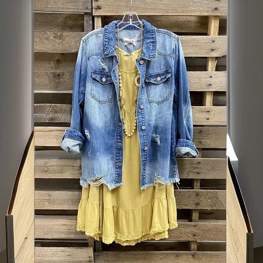 

New European and American Sexy Fashion Women s Denim Jacket XXXL синий