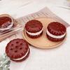 Silicone Muddy Hand-Feel Chocolate Sandwich Biscuit Squeeze Toy - Slow Rebound Decompression Toy