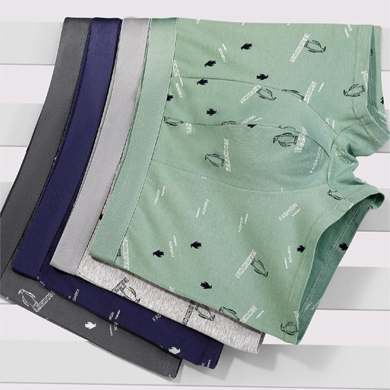 4pcs Autumn Men's Underwear Plus Size Flat Corner Shorts Breathable Square Corner Shorts Men's Underwear Boxer Brief