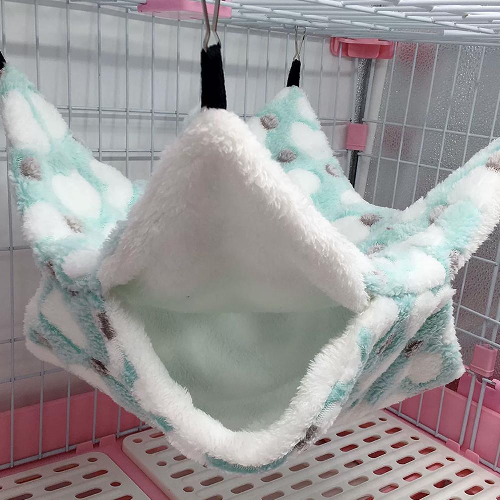 NEW Hammock For Rats Double Thick Plush Warm Bed For Hamster Nest Hanging Hamster House Beds Tr E5N4