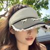 Lace Brim Lady's Sun Hat Bowknot Sun Protection Hat Cartoon Empty Top Cap  Women
