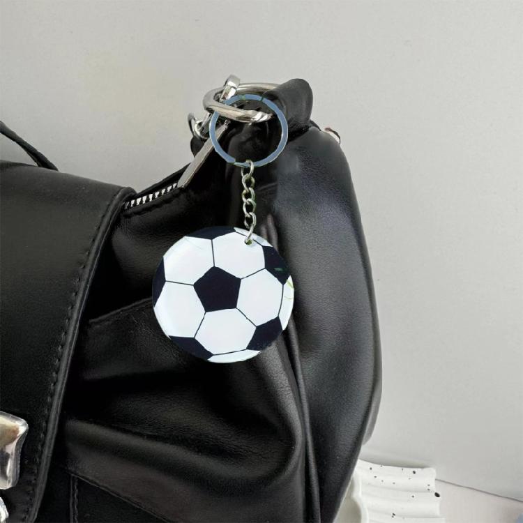 Sturdy Acrylic Athletic Keychain Set Football Baseball Basketball Rugby Fans Ergonomic Compact Shape