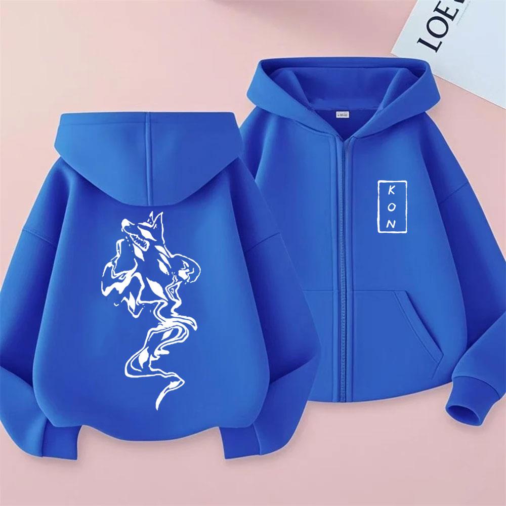 Anime Chainsaw Man Reißverschluss-Hoodie Hayakawa Aki Fuchs Teufel Kon Grafik Reißverschlussjacke Herren Damen Manga Mode Übergroße Hoodies