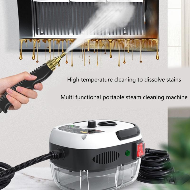 Buharlı Temizleyici 2500W El Tipi Buharlı Temizleyici 6 Hızlı Yüksek Basınç Sıcaklık Buharlı Temizleme Makinesi Fırça Başlıkları ile