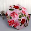 1pc Roses Pattern Automatic Opening/Closing Umbrella with Operation & Windproof Canopy - Folding Design, Holiday Gift Yy260225176