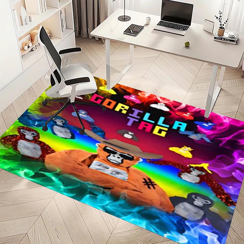 1pc Gorilla Tag Print Area Rug - Soft, Washable Non-Slip Indoor Mat, Living Room, Home Office Decorative Rug,Office Decorative
