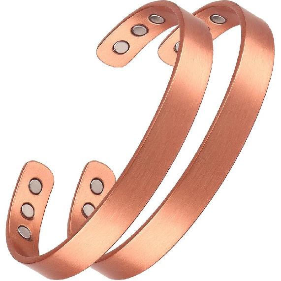 Pure Copper Magnetic Bracelet and Ring for Men and Women,Adjustable Healing Bangle with Ultra Strength Magnets,Magnetic Field Therapy (Cuff * 1 ·