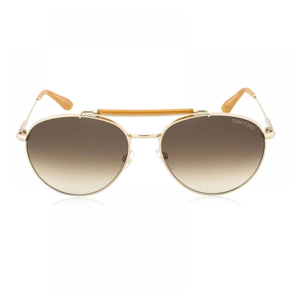 Tom Ford Sunglasses Aviator Full Rim  Rose Gold Frame And Brown Gradient Lens Ft033828f Gold