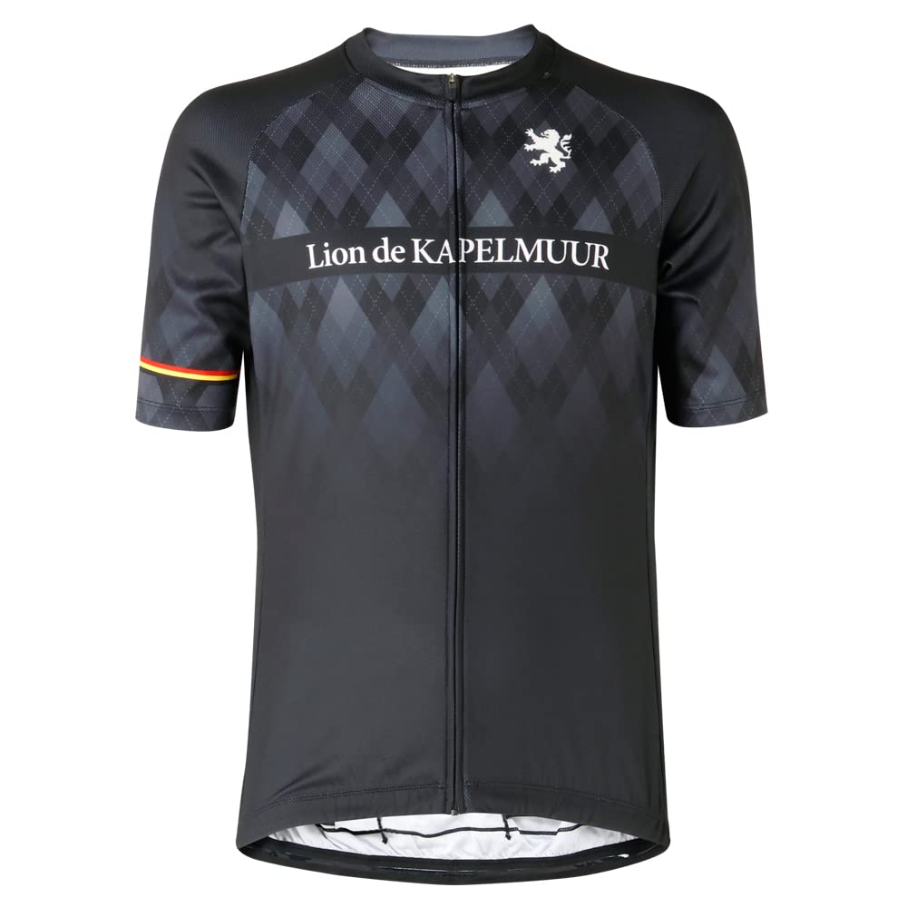 

Лев де Капельмуур Серия принтов с коротким рукавом Защита от УФ-лучей Короткий рукав Принт Аргайл Размер S Джерси, Унисекс, Черный,