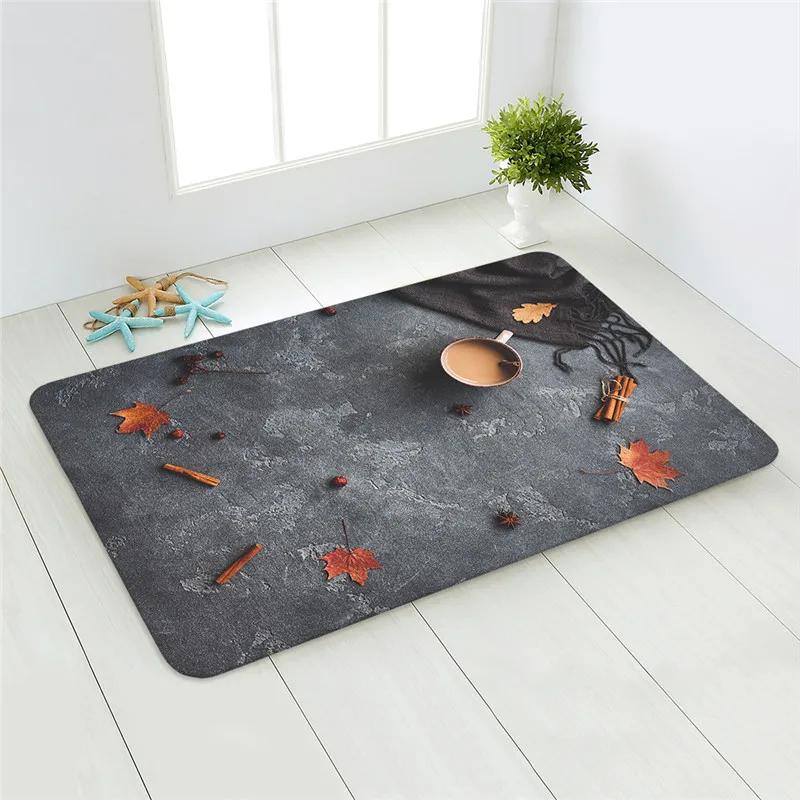 Modern kitchen mat home porch door autumn maple leaf bedroom living room floor carpet balcony non-slip long