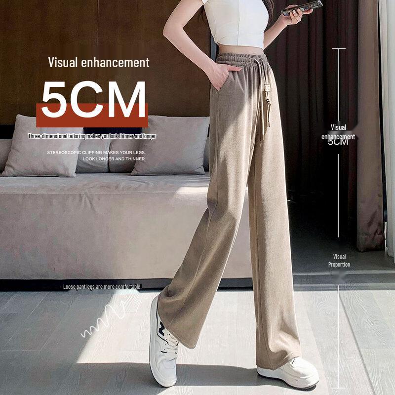 

Demana Women s Kapok Velvet Wide-Leg Casual Pants M