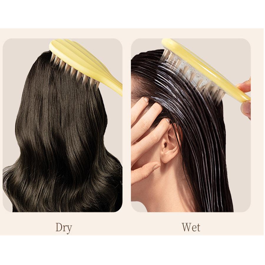 1PCS Ginkgo Biloba Shampoo Brush Massager Silicone Coarse Teeth with Handle Shampoo Comb Long Handle Shampoo Maker