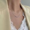 Double-Layer Minimalist Round Bead Necklace for Women - Elegant Clavicle Chain In Trendy Cold Ins Style