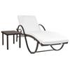 Day and Night - Day and Night Garden Lounger with Cushion and Brown Synthetic Rattan Table