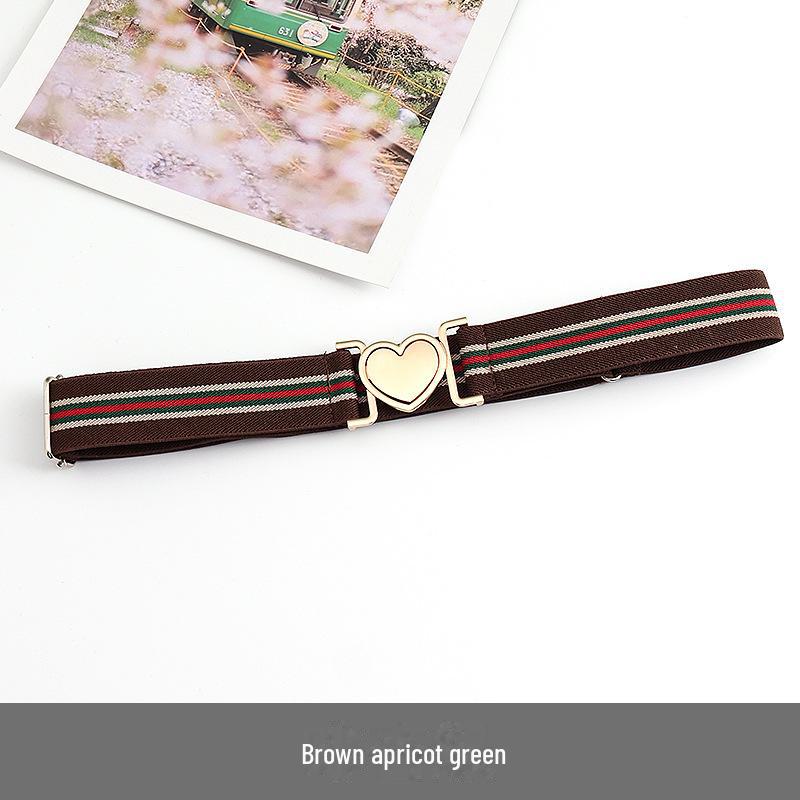 Unisex Adjustable Elastic Braided Canvas Belt with Alloy Buckle