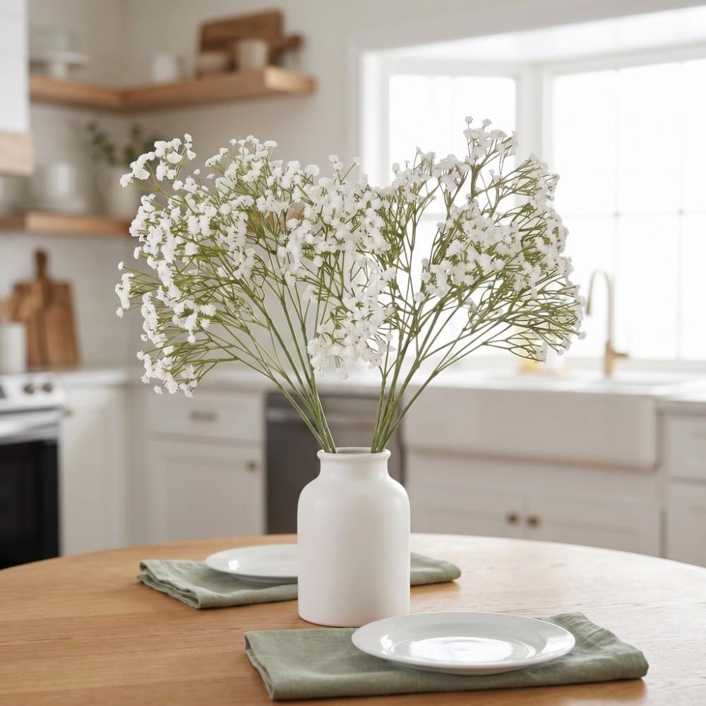 Real Touch Artificial Gypsophila Flower Branch Plastic Elegant Simulation Gypsophila Flower Handmade Floral Craft Art