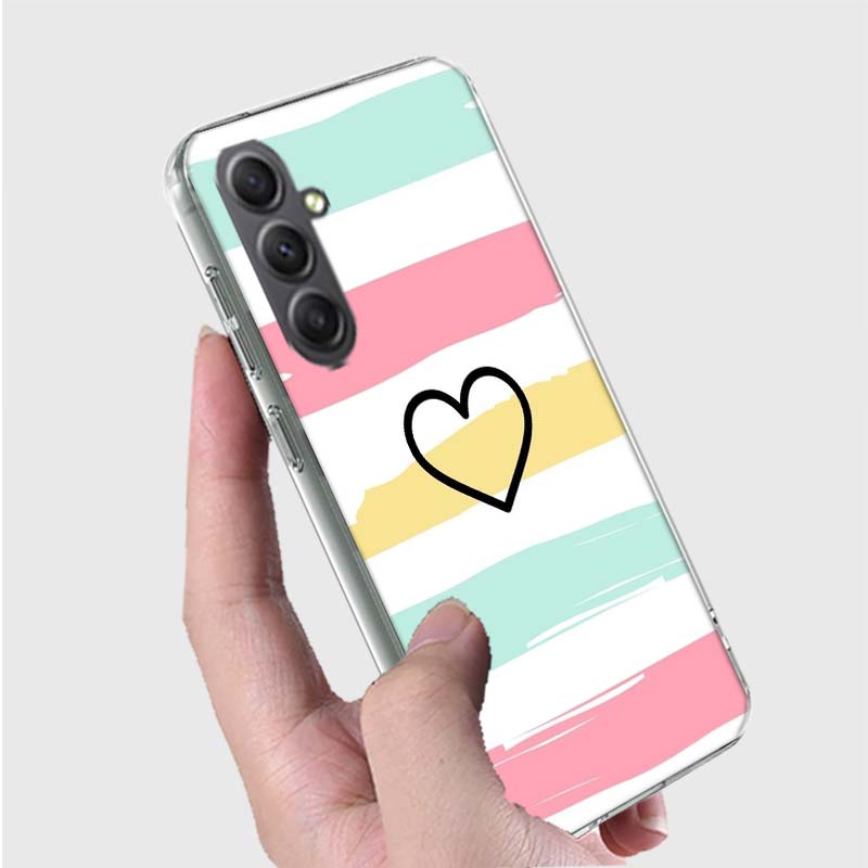 Rainbow Gradient Love Phone Case for Samsung A16 A26 A36 A56 A17 A37 A57 A07 A06 A02S A03 A04S A05S Galaxy Note 20 10 A50S A71 A