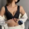 Adjustable Front-Clasp Lace Bra for Large Busts - Wire-Free, Side Support, and Sag Prevention