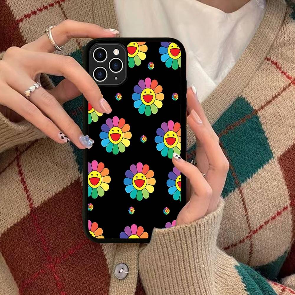 T-Takashi M-Murakami For IPhone 17 16 15 14 13 12 11 Pro Max Plus Shockproof PC+TPU Phone Back Cover