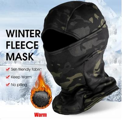 Zimní fleece Teplá maskovací kukla Venkovní mrazuvzdorná Lyže Cyklistika Celoobličejová maska ​​Moto maska ​​Maska helmy Podšívka