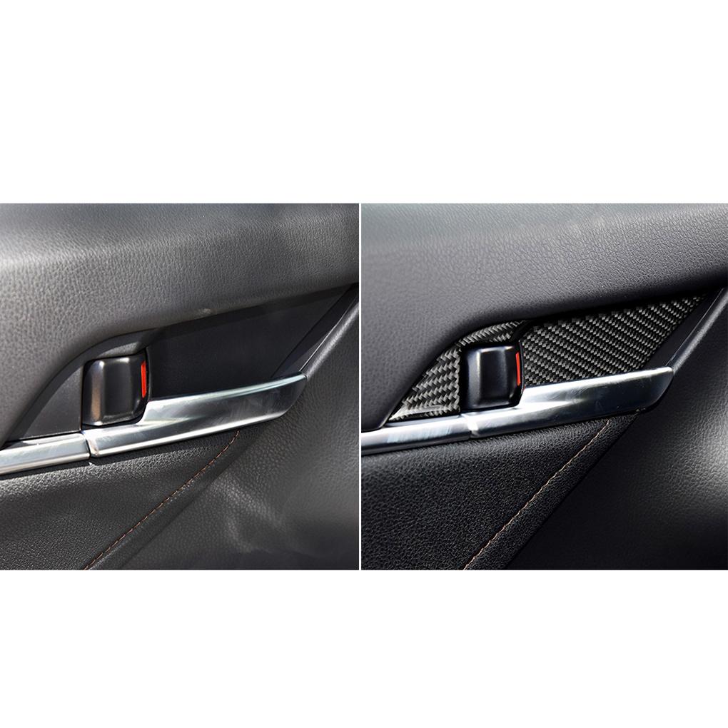 Replacement For Toyota Camry 2018-2019 8pcs/set Inner Door Handle Cover Carbon Fiber Handle Bowl Trim