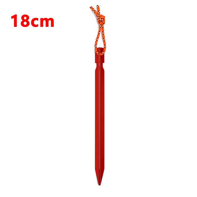 18cm Super Light Aluminum Alloy V-Shaped Tent Stakes with Rope, Outdoor Triangular Ground Stakes, Reinforced Tent Accessories.