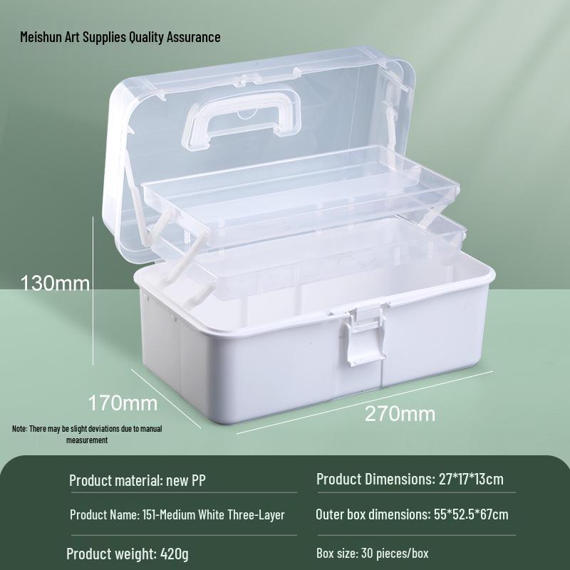 Foldable Three-Tier Extra Large Guka Nail Art & Tool Storage Box for Art Students