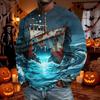 Men's Long Sleeve Shirt Loose Fit Casual Versatile Halloween Top