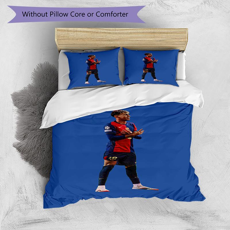Lamine Yamal Spanish Football Player Bedding Set,Premium Bed Linen for Bedroom Home Decoration,Perfect Collectible Gift for Messi Fans,Easy Care Duvet