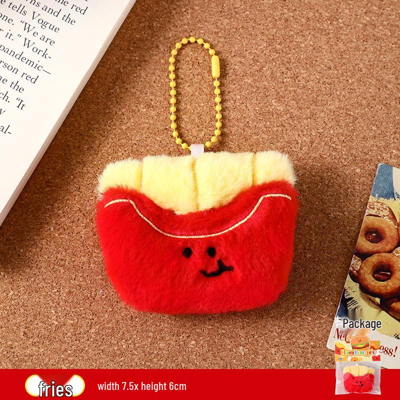 Plush Food Doll Charms: Cute Keychain Ornaments with Squeaky Small Dolls