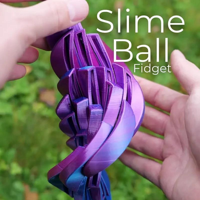 Sümük Topu Fidget Oyuncak 3D Baskılı Twistsphere Fidget Oyuncak Dişli Sıvı Akış Topu Dönen Tasarımlı Kaygı Giderici Oyuncaklar