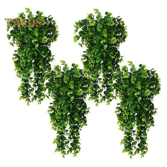 

4 шт. 30-дюймовые подвесные искусственные зеленые растения, реалистичные искусственные листья эвкалипта, лиана для дома и улицы, искусственная зелень, плющ, рождественская каминная полка, крыльцо 4pcs