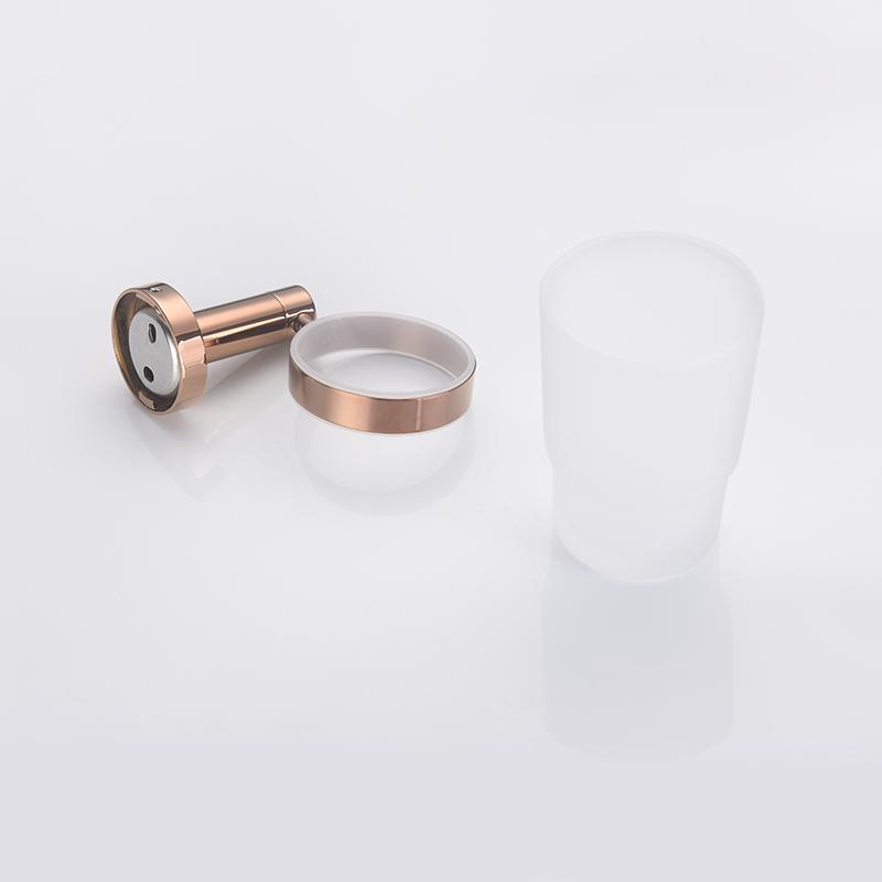 Set de accesorii de baie din aur roz Suport pentru hârtie igienică, montat pe perete, din oțel inoxidabil de înaltă calitate.