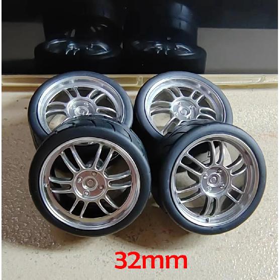 4pcs 1/18 32mm/36mm/42mm Diameter Plastic Wheels Rubber Tires RPF1 RAYS TE37 57CR CE28 BBS ABS Rims for 1:18 Model Car