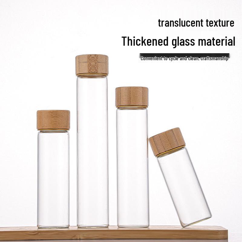 Pin Dou 30mm Wood Grain Lid Glass Tube Sample Bottle