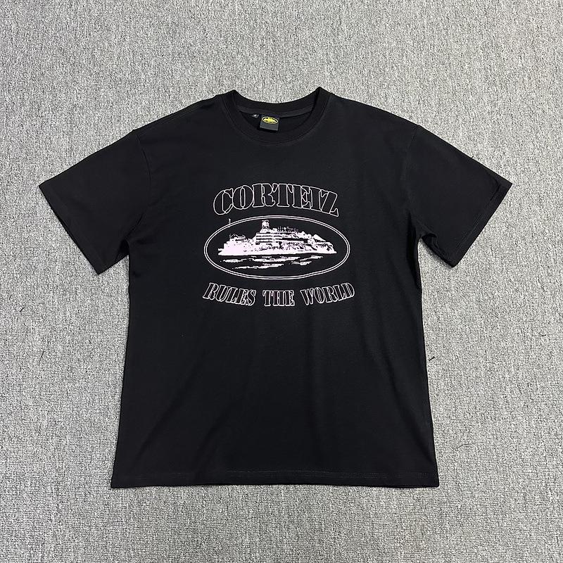Corteiz Alcatraz Series T-shirt Short-sleeved Letter Logo Printed Men's and Women's Double Yarn Fashion Casual Short-sleeved Tide