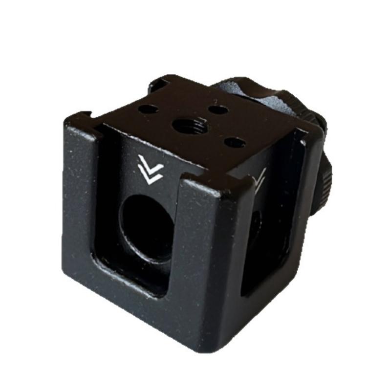 Aluminum Camera Cold Shoe Adapter With 3 Hot Shoe Mounts And 4 Screw Holes For DSLR Rig Accessories Expansion