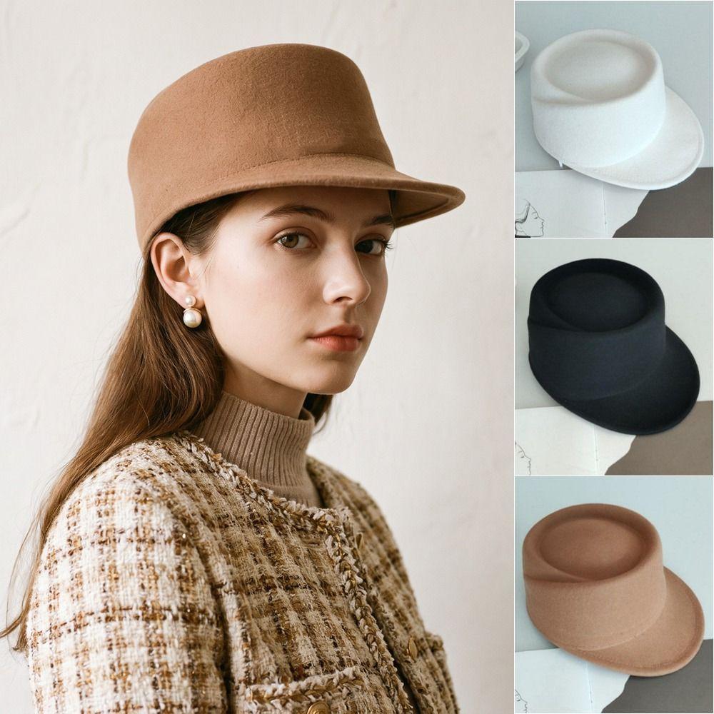 Elegant Wool Equestrian Hat Retro Wool Topper Hat Fashion Woolen Felt Hat Masquerade Party