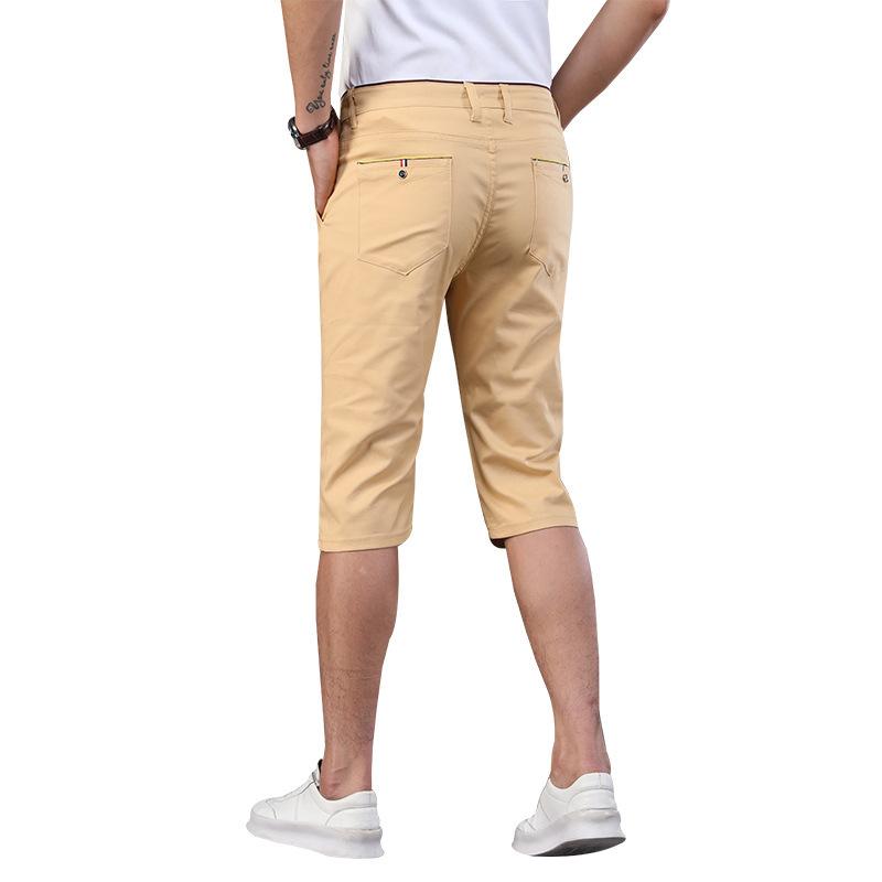 Men's Casual Korean Version Trendy Cotton Capris Men's Trousers Loose Straight Capris Pants Shorts Western Pants