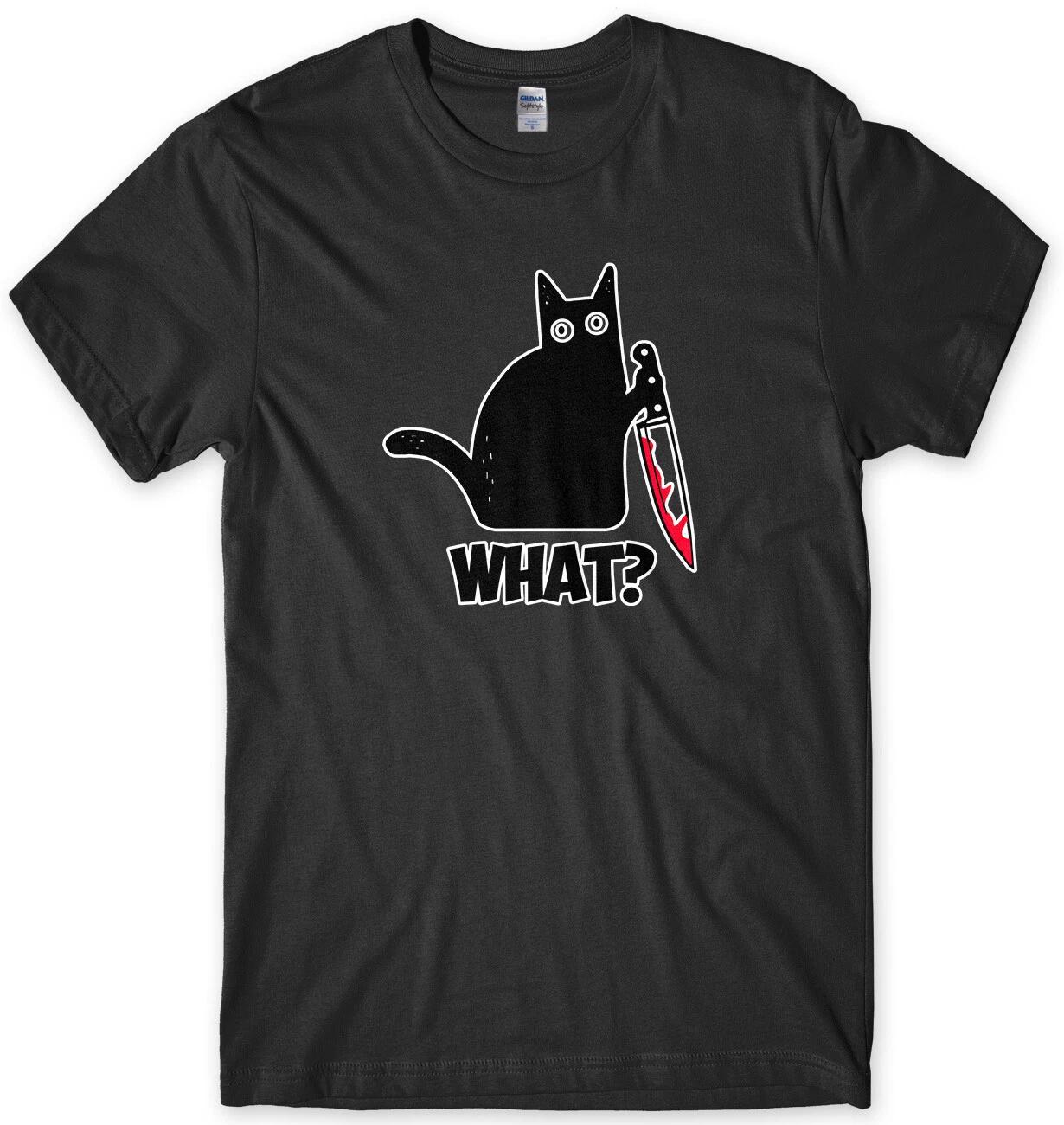 What? Killer Cat Halloween Mens Funny Unisex T-Shirt S