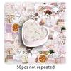 50 Sheets Bow INS Style Stickers: Fresh Pink Girly Journal, Guka Helmet, Water Bottle Stickers for DIY.