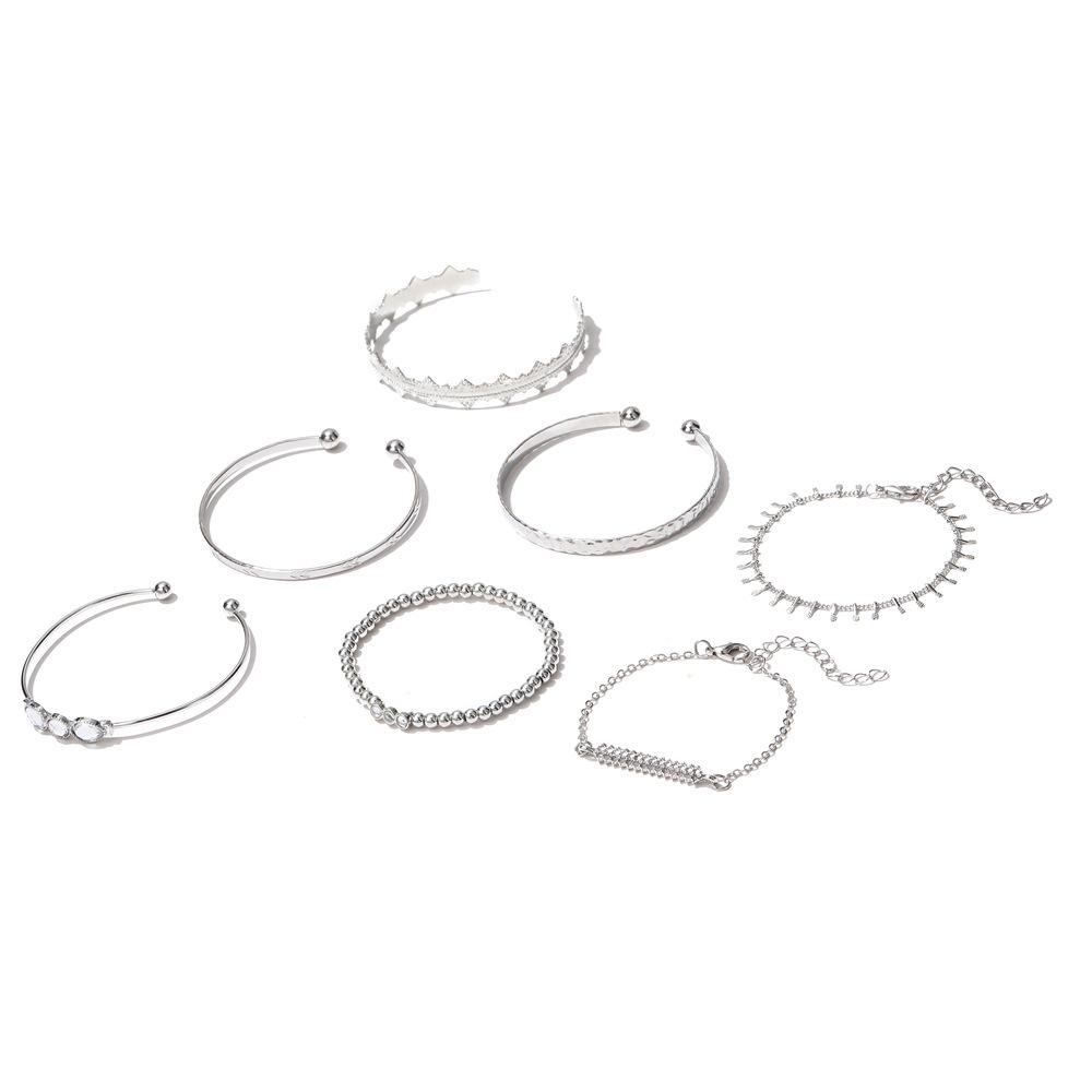 Accessories Women'S Bracelet 6-Piece Irregular Metal Couple Bracelet Set