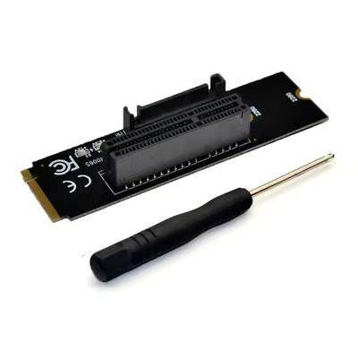 NGFF M.2 To PCI-E 4X Riser Card M2 M Key To PCIe X4 X8 X16 Hard Drive Adapter with LED Indicator SATA Power Riser for BTC Mining