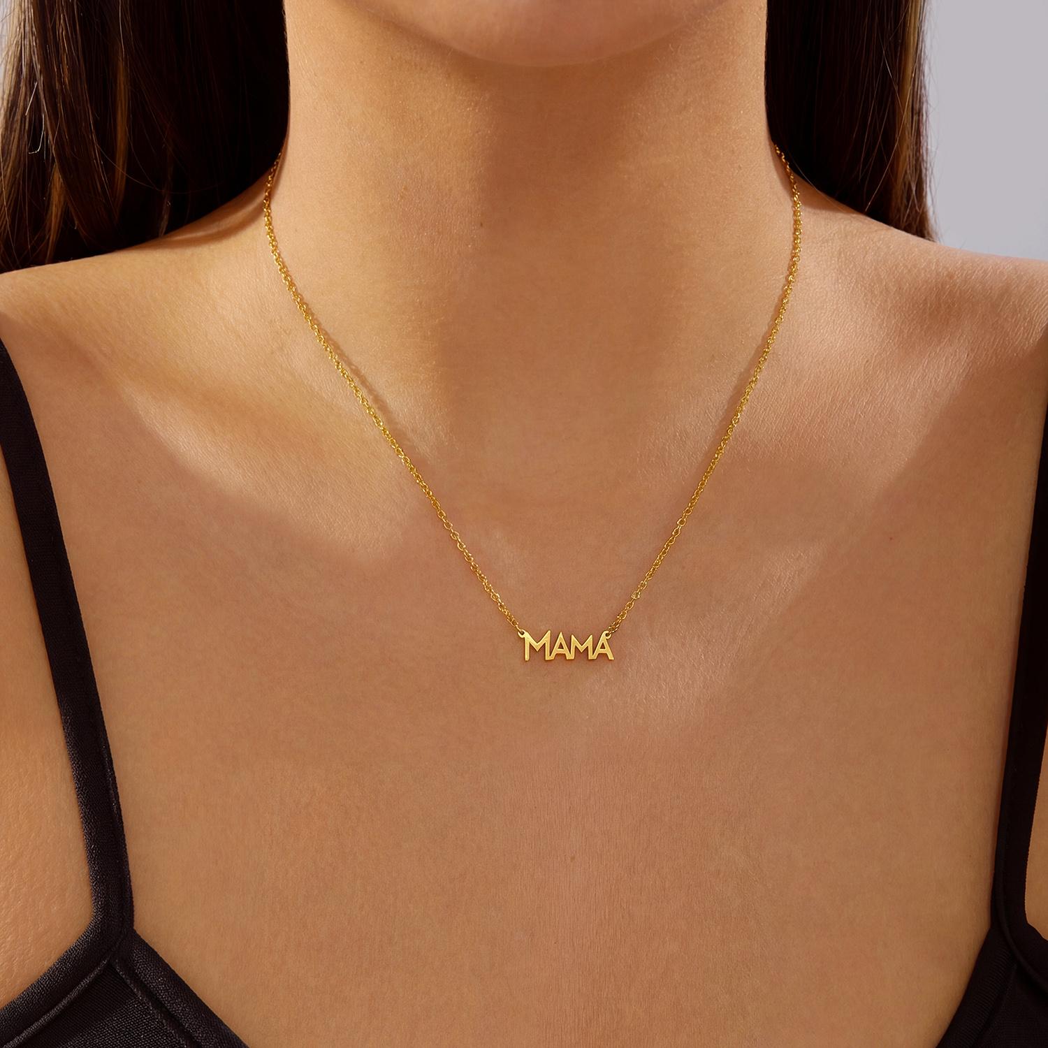 

Stainless Steel Mama Letter Necklaces for Women Minimalist Gold Geometry MOM Necklaces Trendy Family Mother s Day Jewelry Gifts