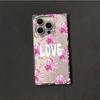 Clear Square Back Tube Case Protection For iPhone 16 ProMax 14 Pro Max 12 15 Plus 13 11 Anti-Oxygen,Pink Flowers Pattern Casing